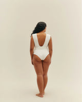 Crepe V Swimsuit - White