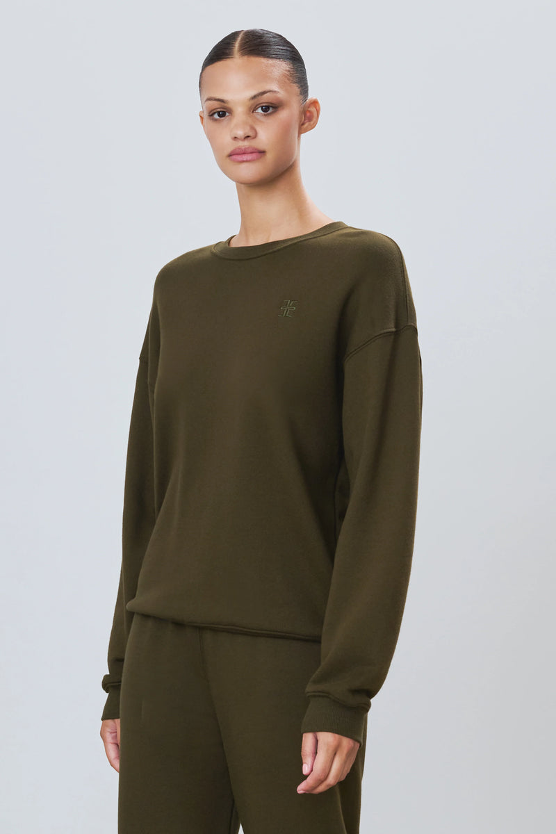 Oversized Crewneck Sweatshirt - Moss