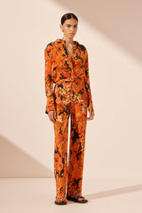 Santos Silk Bias Cut Pant - Tangerine