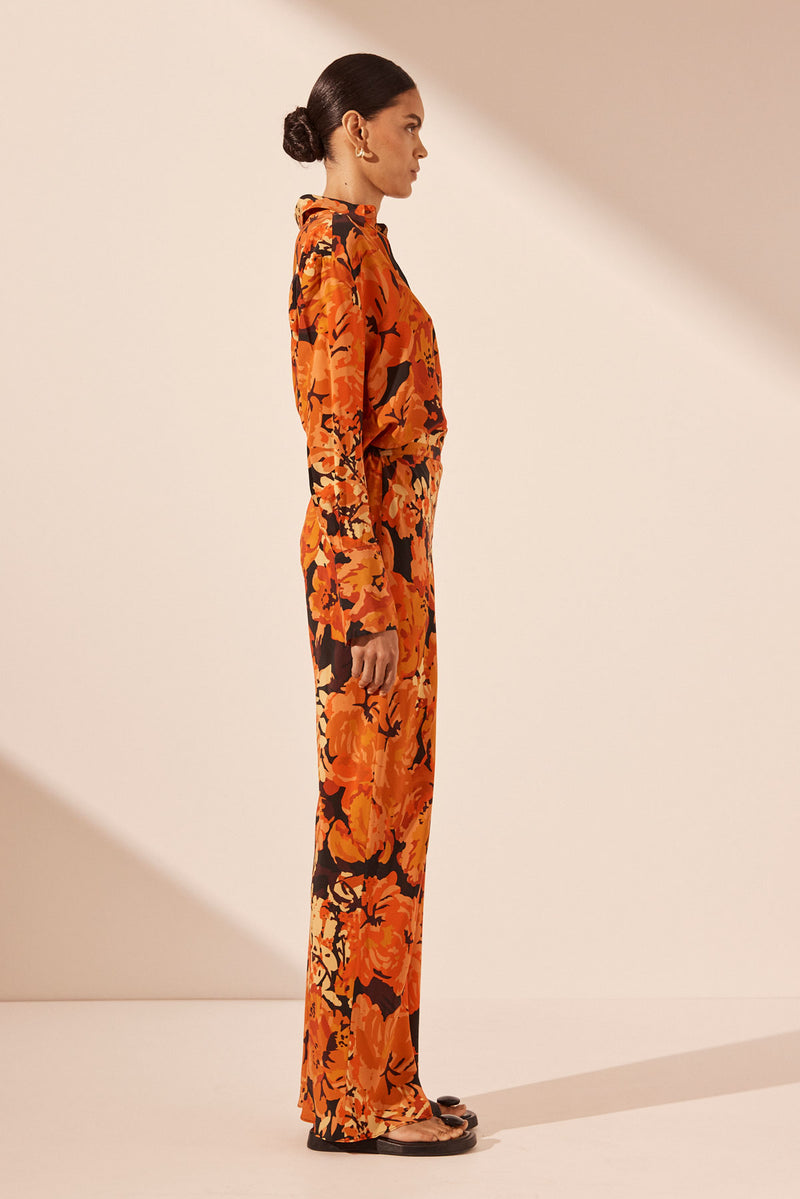 Santos Silk Bias Cut Pant - Tangerine