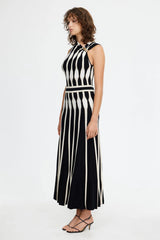 Beaford Maxi Dress - Black/Ecru