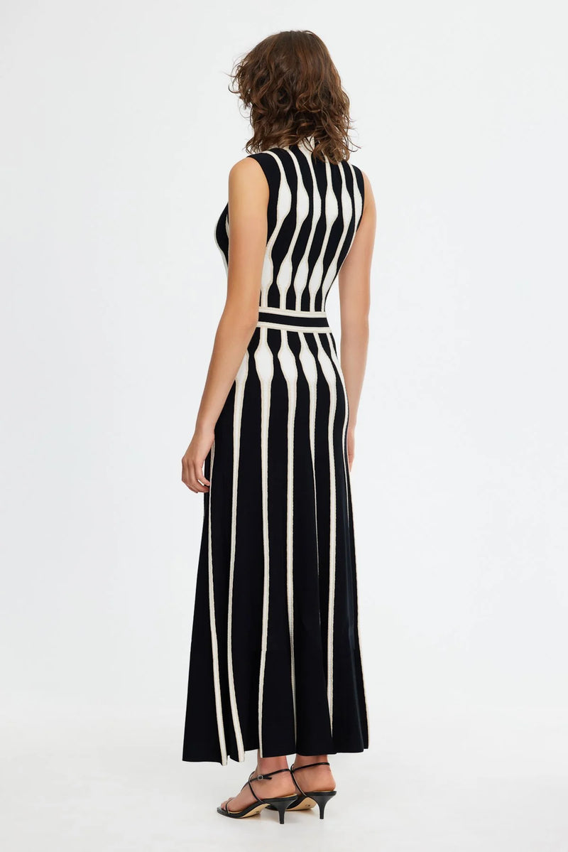 Beaford Maxi Dress - Black/Ecru