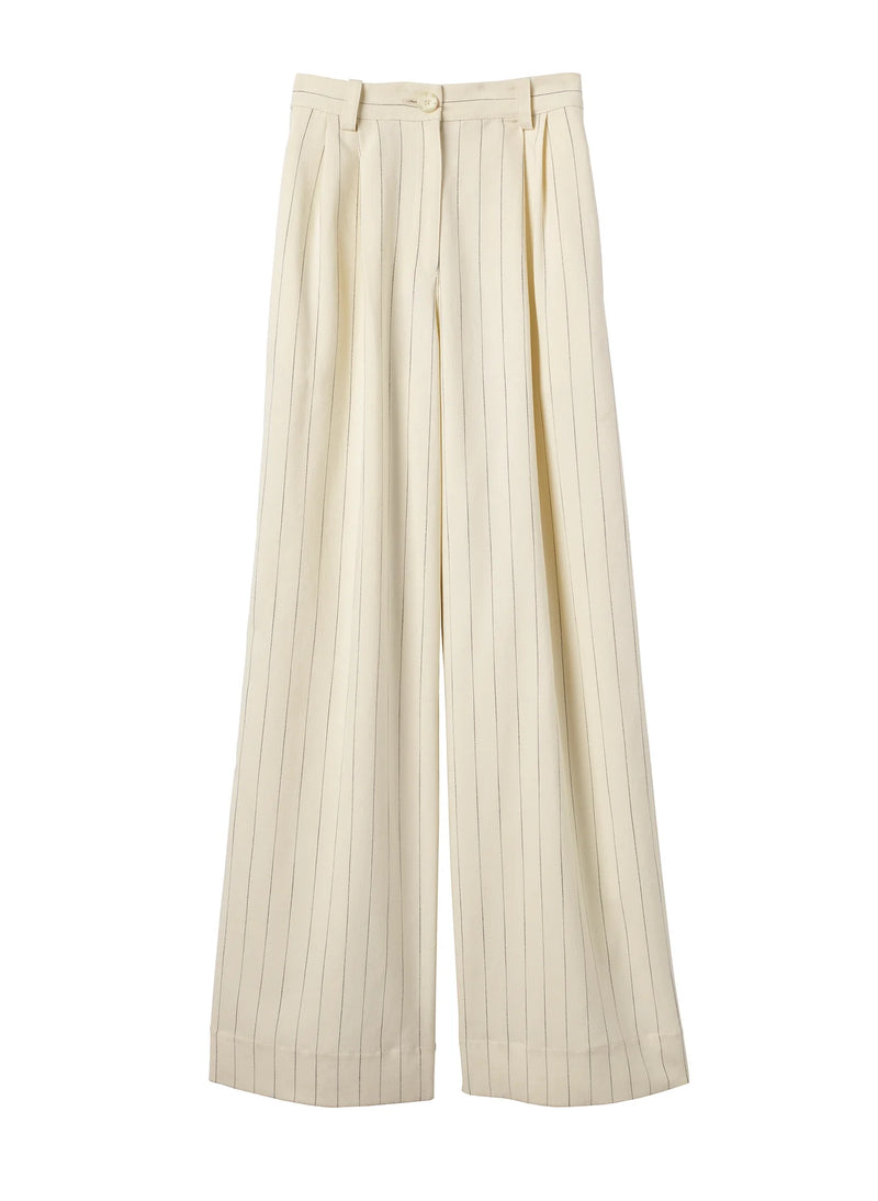 Alfie Pant - Cream/Black Stripe