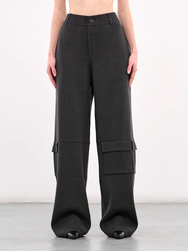 Knit Cargo Pants - Charcoal