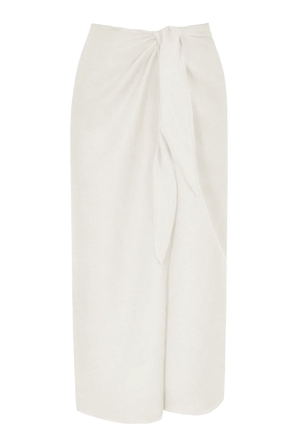 The Wrap Midi Skirt - White