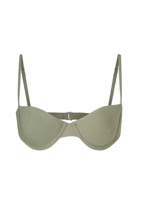 The Balconette Underwire Bikini Top - Sage