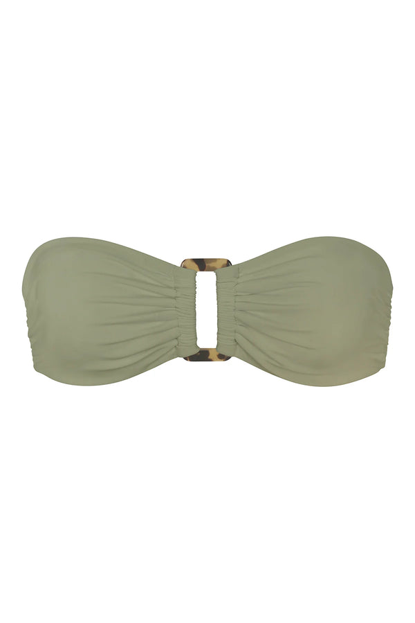 Strapless Tortoise Ring Bandeau Top - Sage