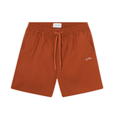 Stan Seersucker Swim Shorts - Court Orange