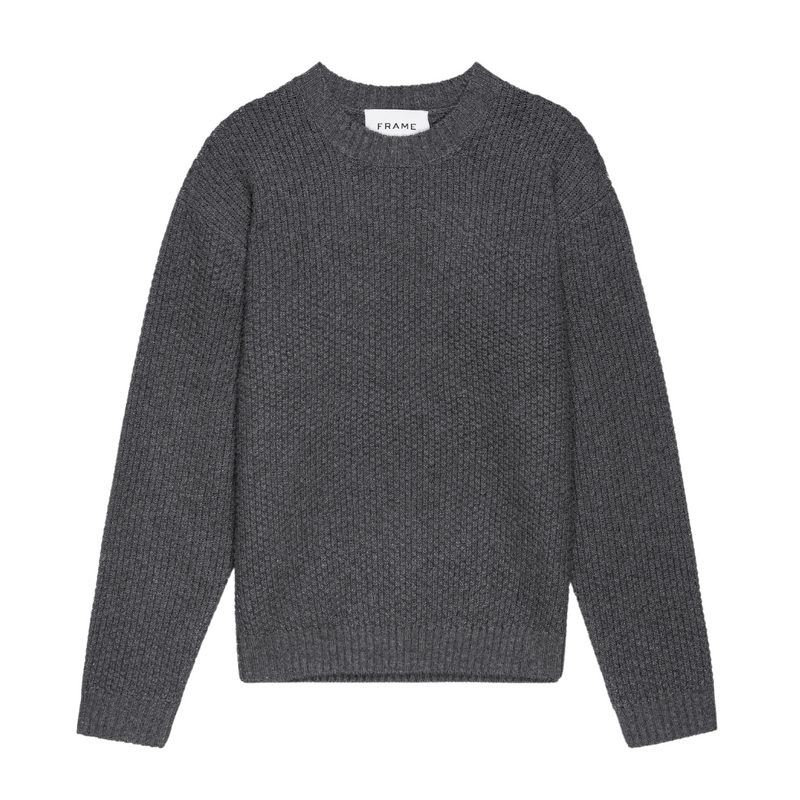 Wool Cashmere Textured Sweater - Anthracite