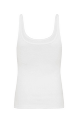 Organic Cotton Slim Scoop Tank - White