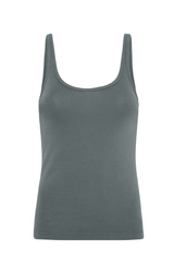 Organic Cotton Slim Scoop Tank - Balsam Green