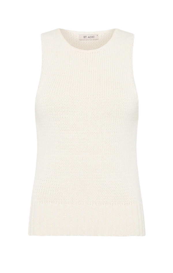 Linen Silk Blend Tank - Salt