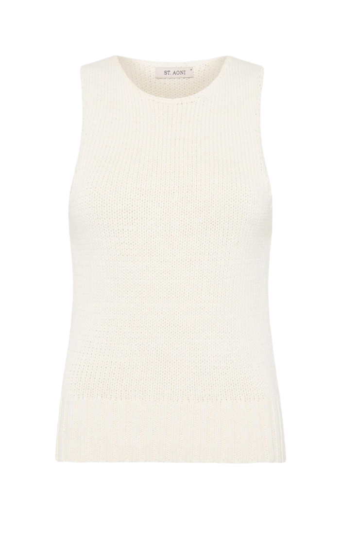 Linen Silk Blend Tank - Salt