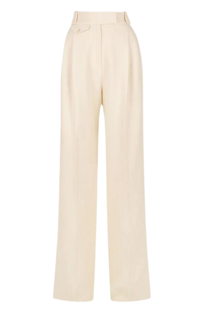 Irena High Waisted Tailored Pant - Rice