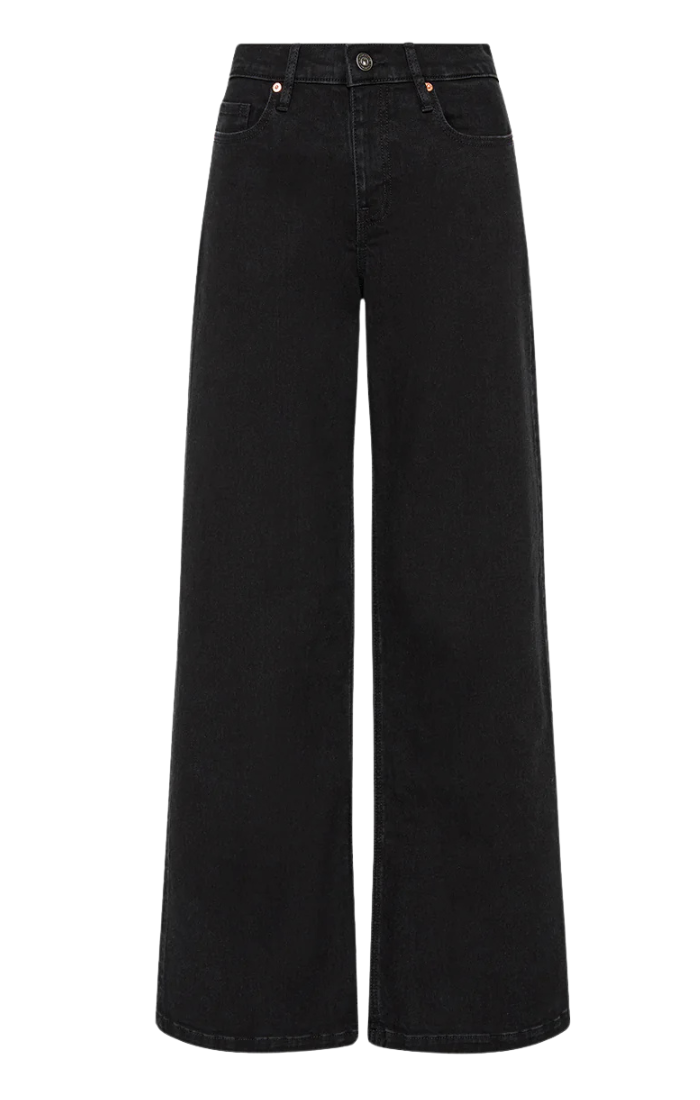 Mia Mid Wide Leg Jean - Black