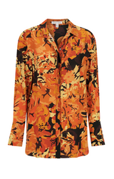 Santos Silk Relaxed Shirt - Tangerine