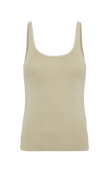 Organic Cotton Slim Scoop Tank - Moss Grey