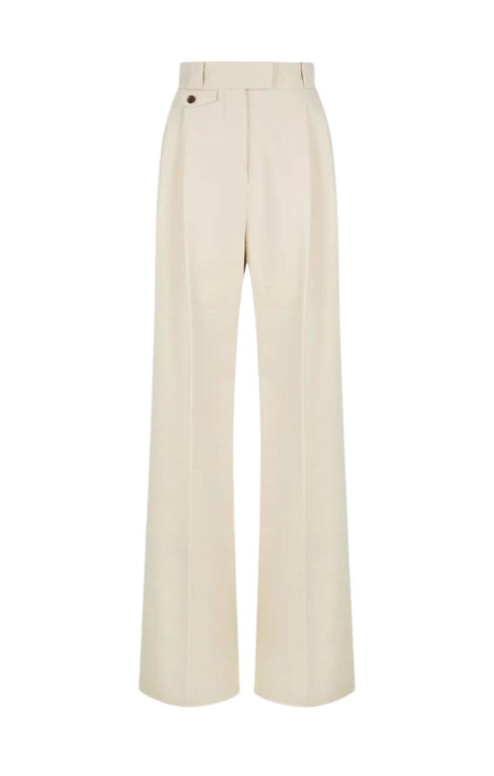 Irena High Waisted Tailored Pant - Bone