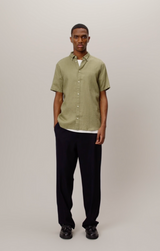 Kris Linen S/S Shirt - Surplus Green