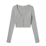 Cropped Cardigan - Heather Grey