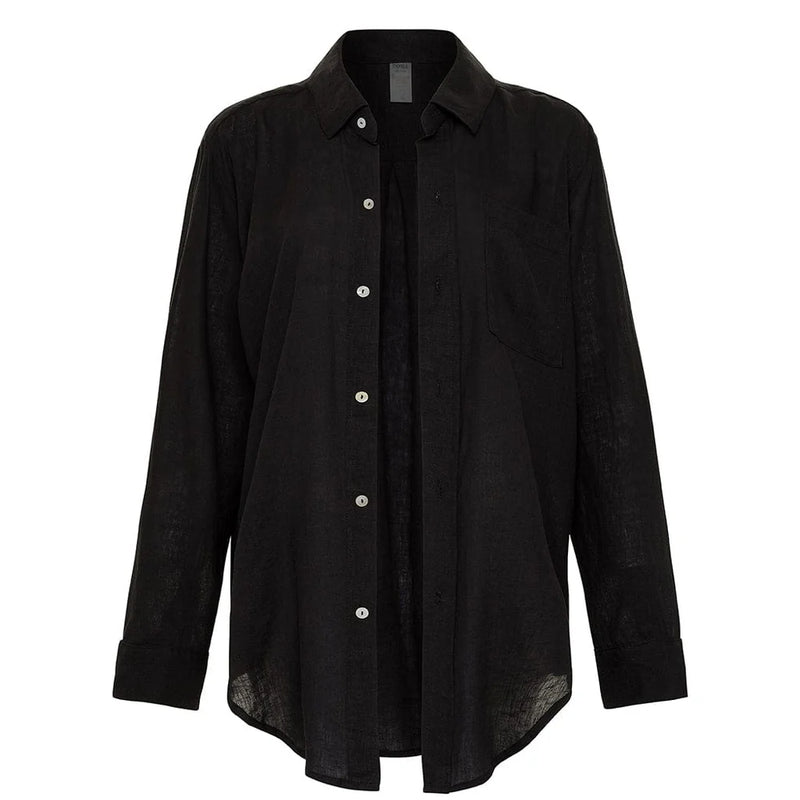 Long Sleeve Button Down - Black