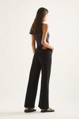 Mia Mid Wide Leg Jean - Black