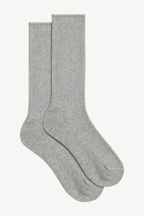 Classic Rib Socks - Heather Grey