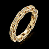 Links Three Sided Chain Ring - Gold