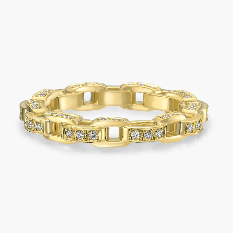 Links Three Sided Chain Ring - Gold