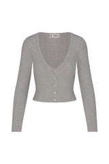 Cropped Cardigan - Heather Grey