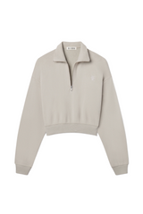 Cropped Half-Zip Sweatshirt - Dove