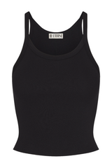 Cropped Rib Tank - Black