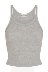 Cropped Rib Tank - Grey