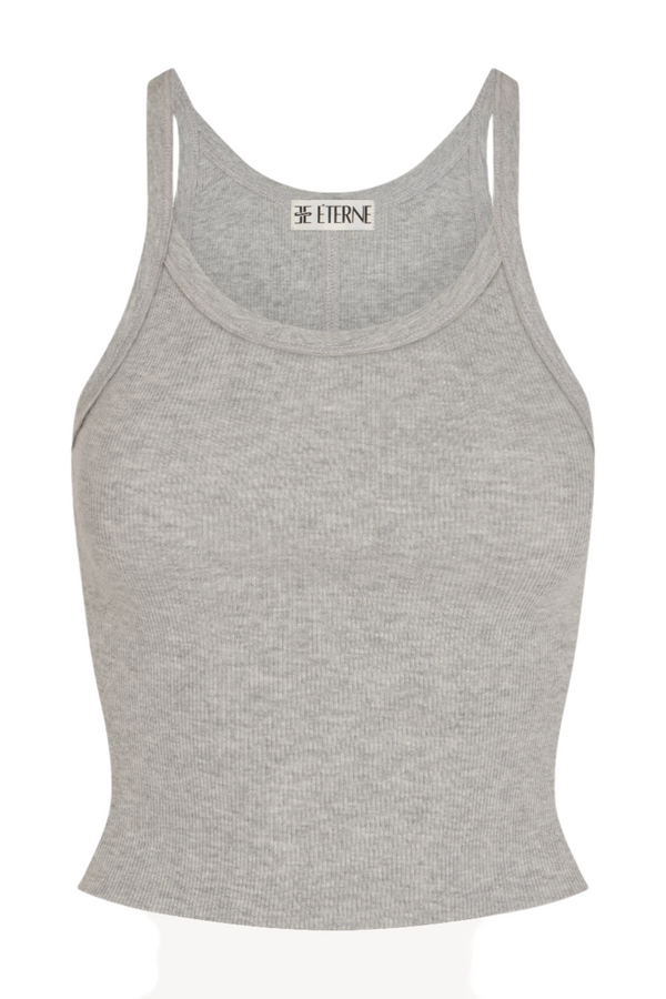 Cropped Rib Tank - Grey