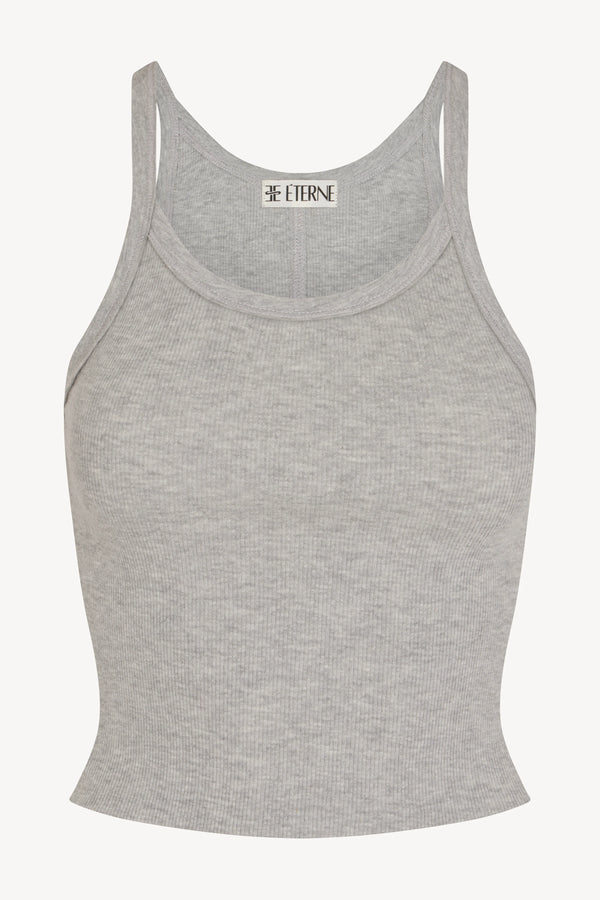 Cropped Rib Tank - Grey