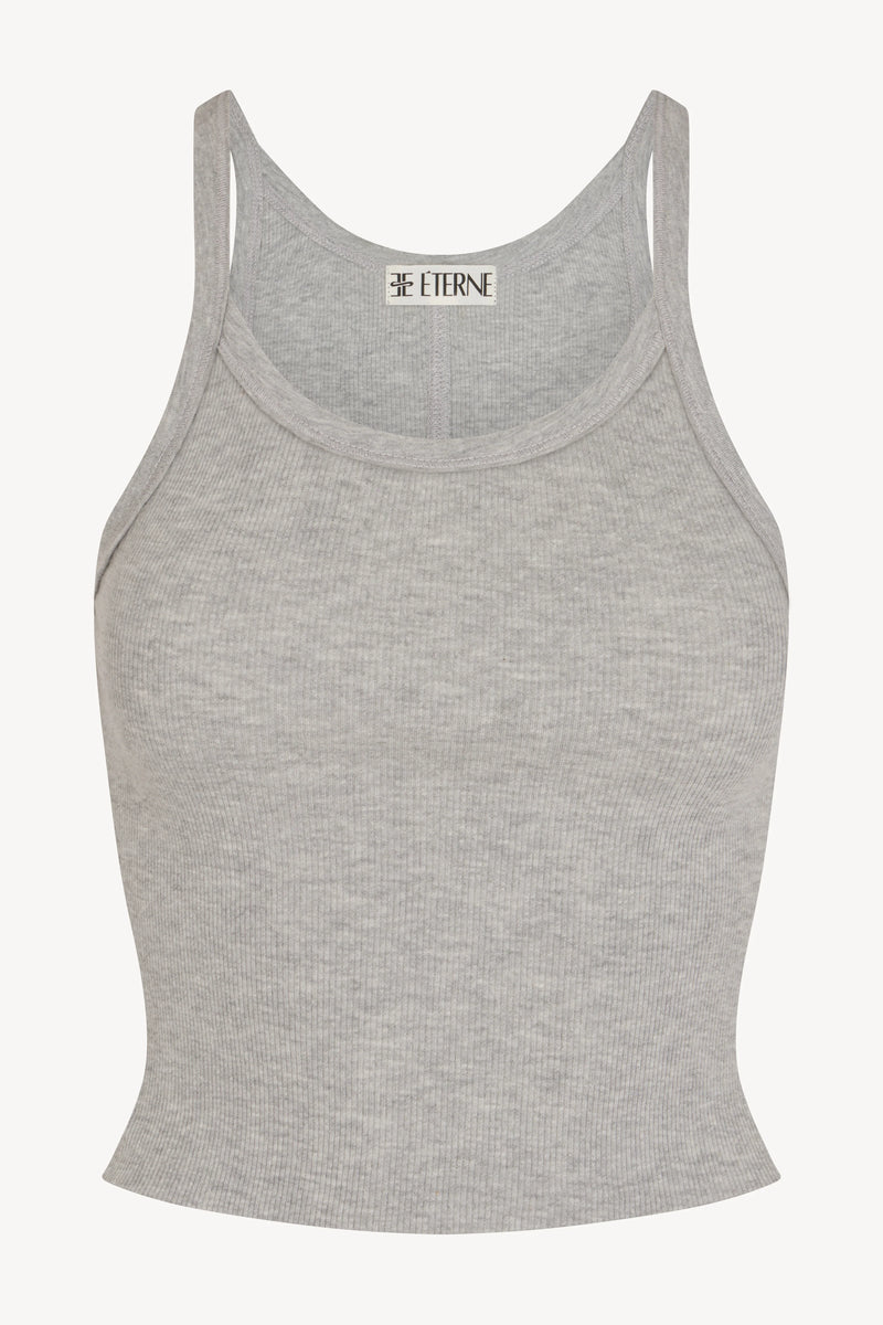 Cropped Rib Tank - Grey