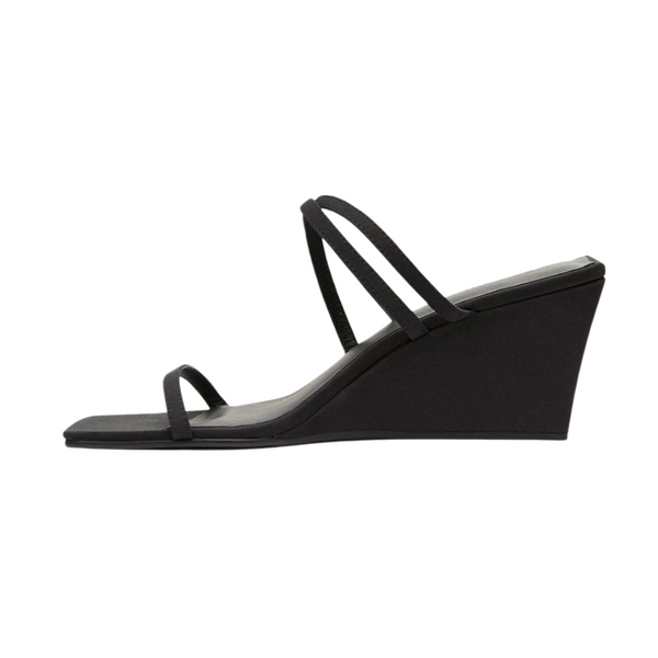 Cross Strap Wedge Black Suede BLVD