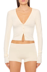 Cropped Cardigan - Cream