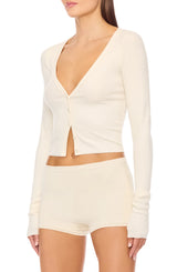 Cropped Cardigan - Cream