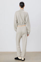 Cropped Half-Zip Sweatshirt - Dove