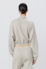 Cropped Half-Zip Sweatshirt - Dove