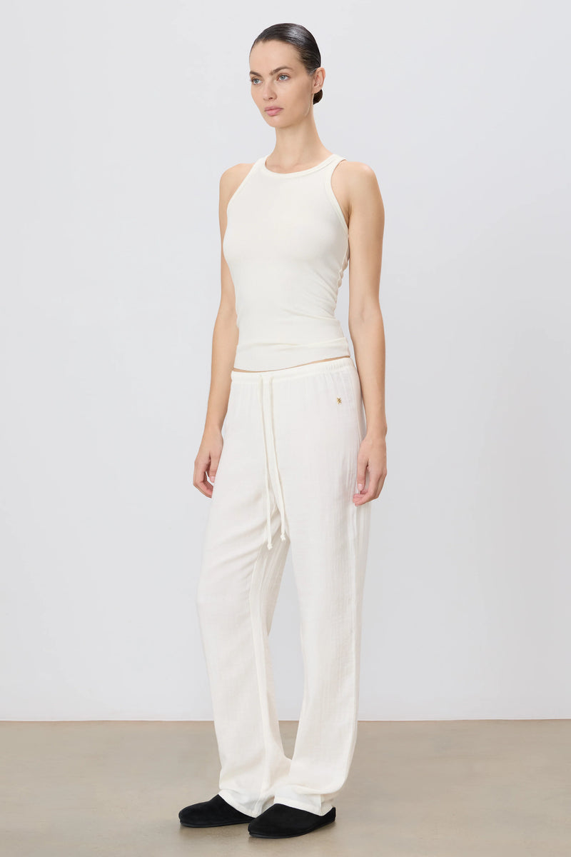 Brody Gauze Pant - Ivory