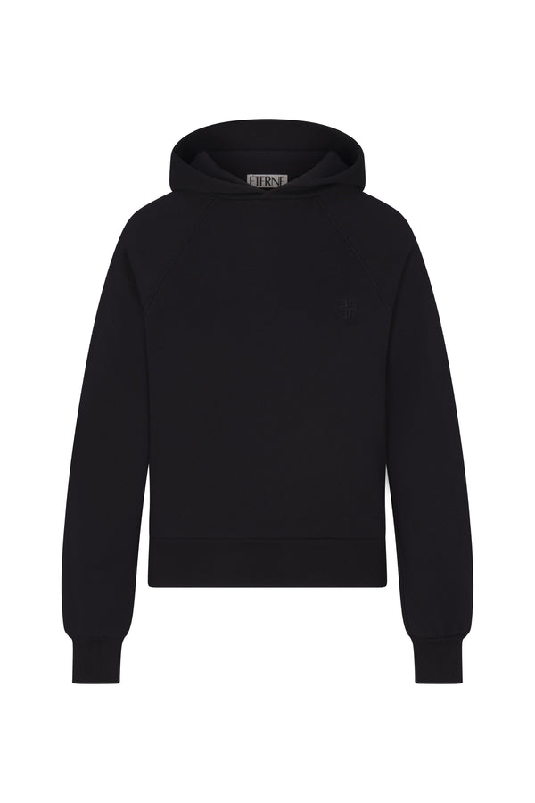 Shrunken Hoodie Sweatshirt - Black