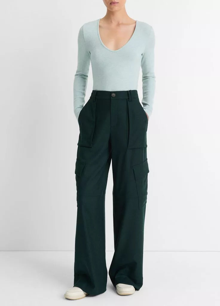 Flannel Wide Leg Raver Pant - Sea