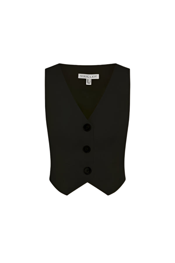 Irena Tailored Fitted Vest - Black