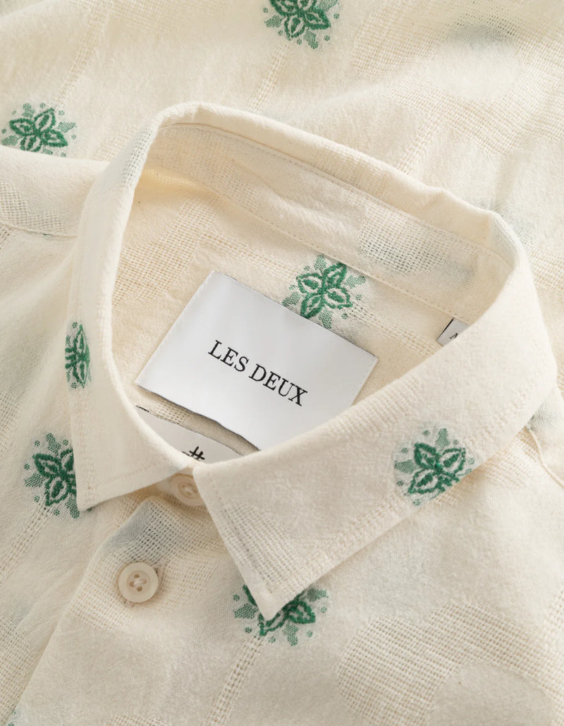 Ira S/S Shirt - Ivory/Jade