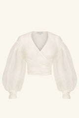 Stratus Silk Wrap Blouse - Ivory