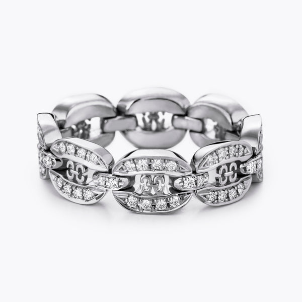 Links Chain Ring - White Gold