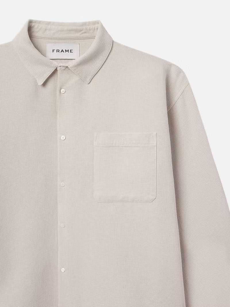 Waffle Textured Shirt - Off White