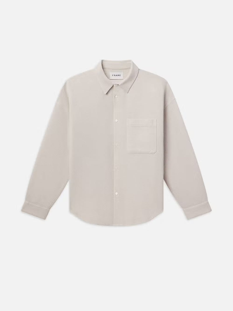 Waffle Textured Shirt - Off White